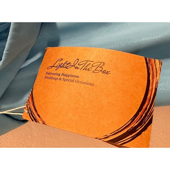 Light In The Box AQUA BLUE SHIMMER CHIFFON BEADED BLING PROM FORMAL GOWN DRESS - Picture 9 of 11